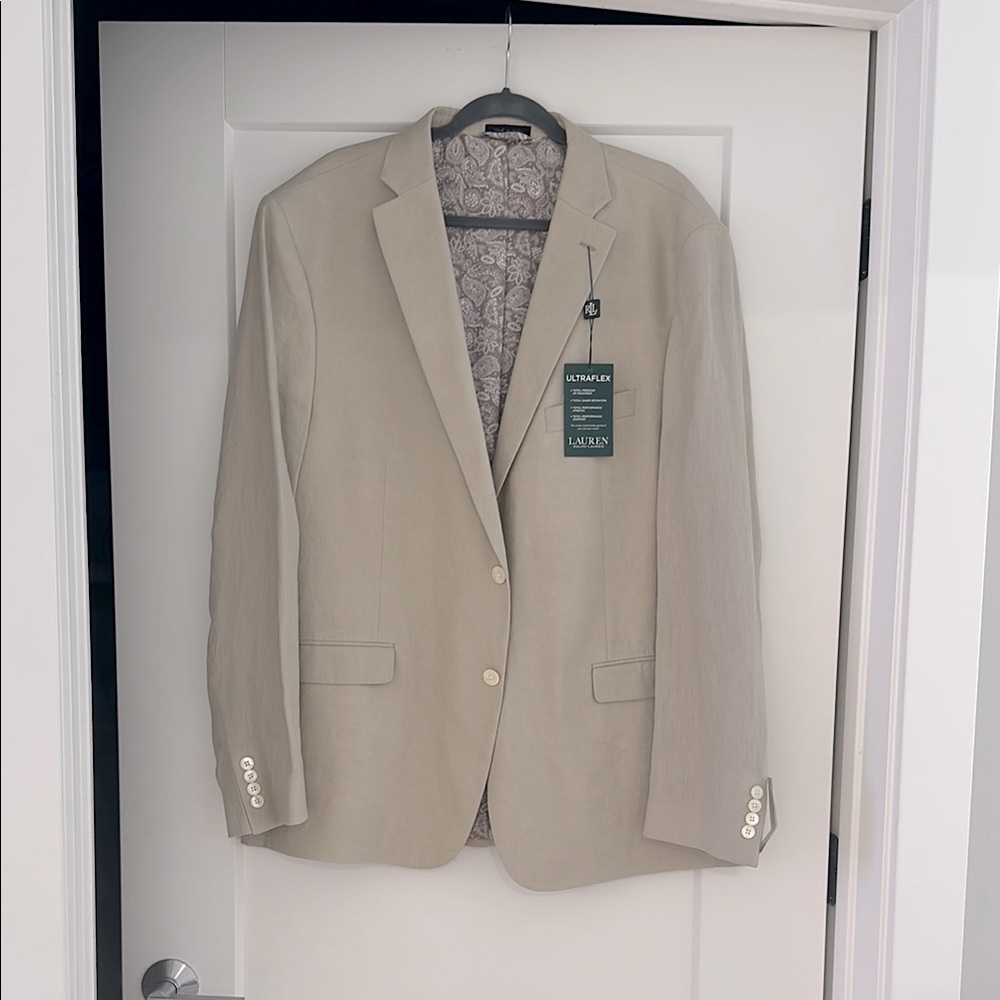 Beige Men's Linen Blazer